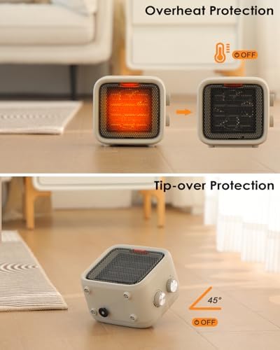 Csakri 1500W Ceramic Space Heater with Thermostat and Cool Fan Mode