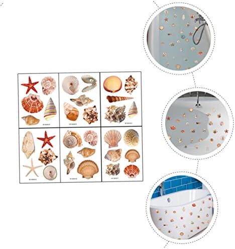 Happyyami 6 Sheets Seashell Bathtub Stickers