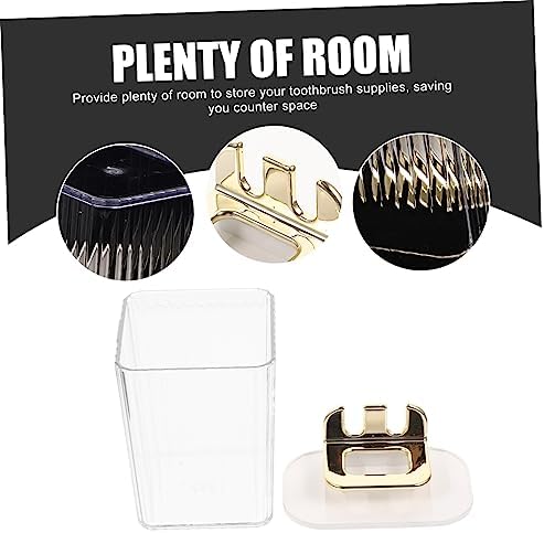 GLEAVI Wall-Mounted Toothbrush Holder with Cup Stand