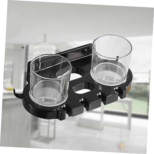 Cabilock Aluminum Toothbrush Rack with 2 Cups Easy Install