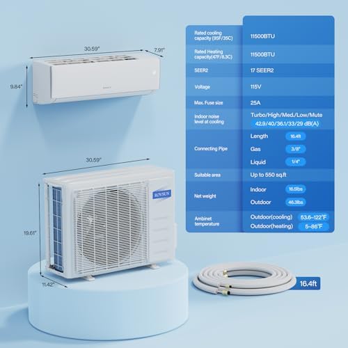 ROVSUN 11500 BTU Wifi Mini Split AC Heater