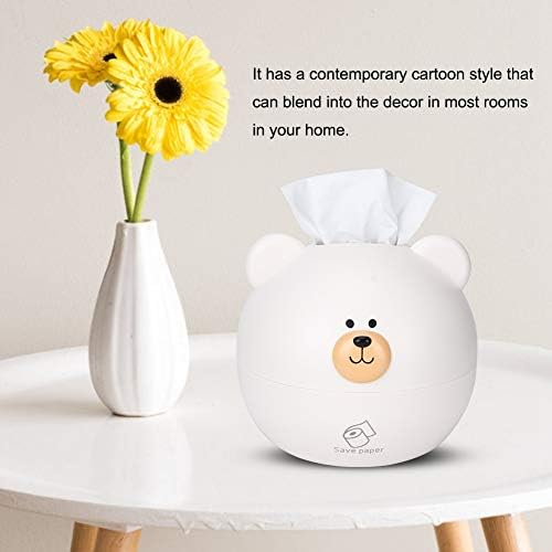 HERCHR Round Bear Head Tissue Box Cover