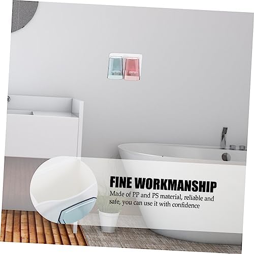 1 Set Wall Mounted Bathroom Storage Rack with Cups and Toothbrush Holder