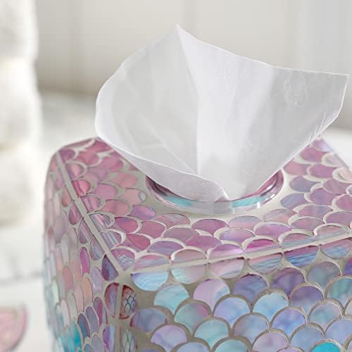 Mermaid Themed Glass Tissue Holder Decor