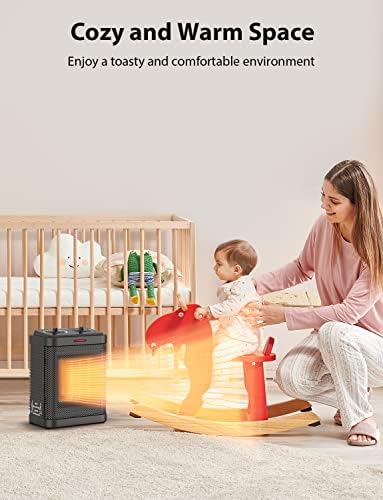 Pereysi 1500W PTC Ceramic Space Heater with Thermostat and 3 Modes