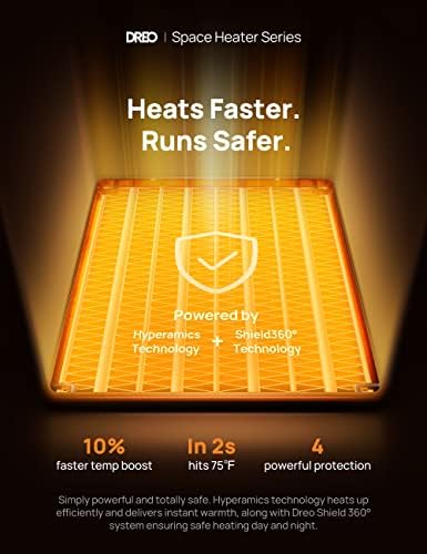 Dreo Portable Electric Heater with ALCI Safety and 5 Modes