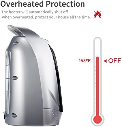 Moonflor 1500W Silver Space Heater with Safety Features