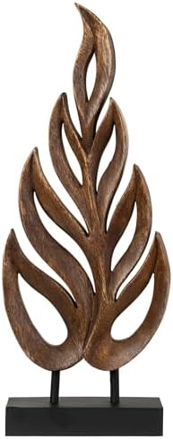 Decozen Wooden Leaf Sculpture - Coffee Table Decor