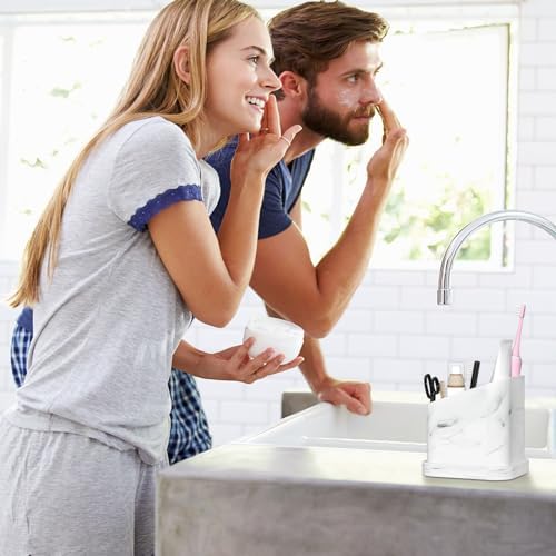 DOLED Electric Toothbrush Holder with 3 Slots and Makeup Brush Storage