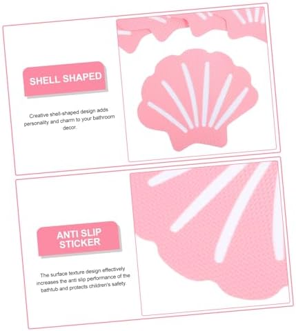 KONTONTY 12pcs Shell Shape Non-Slip Bath Decals