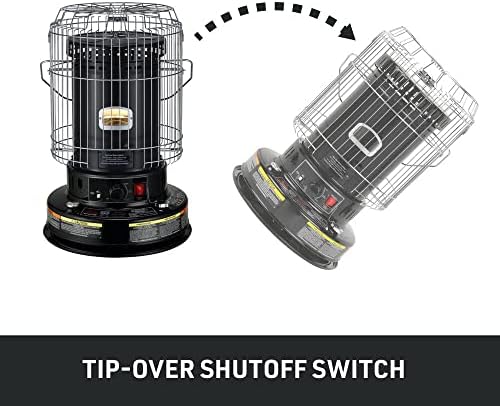 UBACKS 23800 BTU Convection Kerosene Heater Black