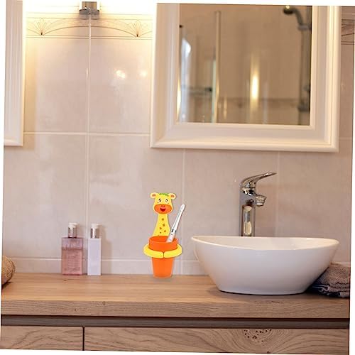 STOBAZA 2Sets Cartoon Animal Toothbrush Holder for Wall Mount