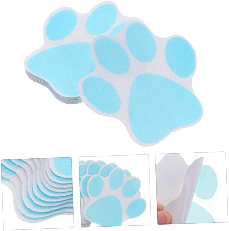 Garneck 10pcs Blue Paw Print Non-Slip Bathtub Stickers