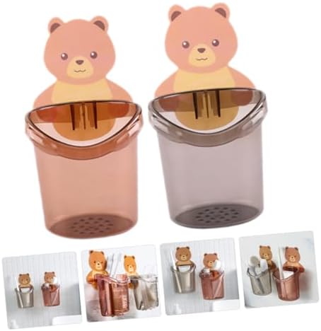 Amosfun Cartoon Toothbrush Holder 2Pcs