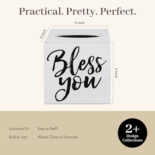 Youngs Inc Wood Bless You Tissue Box Cover