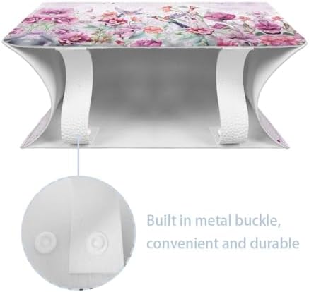 Flower Hummingbird Tissue Box Cover with PU Leather 1