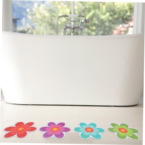 VICASKY 4pcs Cartoon Non-Slip Tile Stickers for Bathrooms