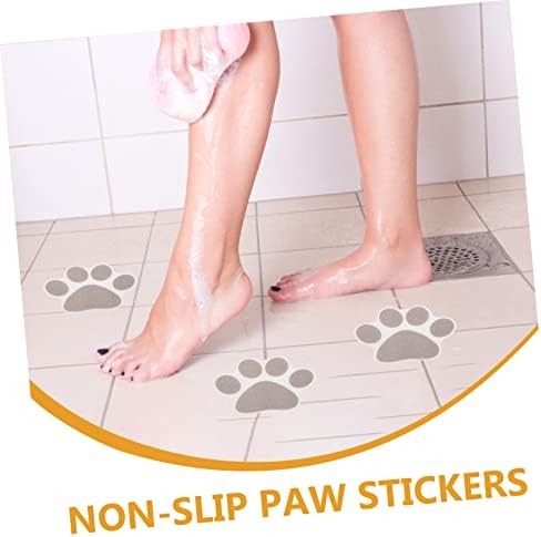 FONDOTIN Non-Slip Shower Floor Stickers 10pcs Paw Decals 1