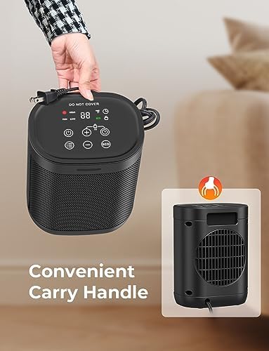 Oprunsy 1500W PTC Ceramic Space Heater with 4 Modes