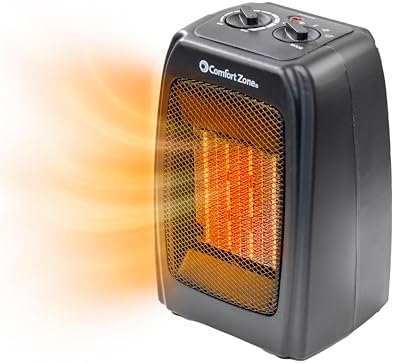 Comfort Zone CZ442E Ceramic Heater - 1500W Portable with Thermostat