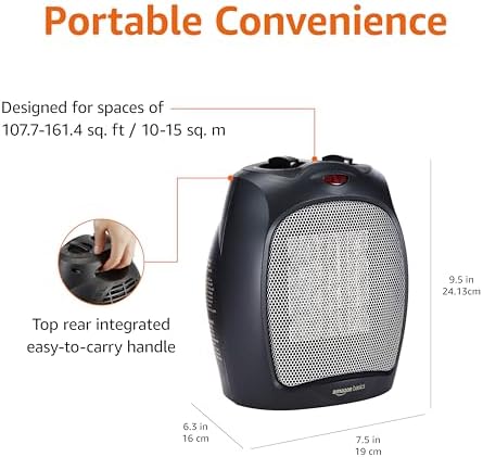 Amazon Basics 1500W Ceramic Space Heater with Safety Features