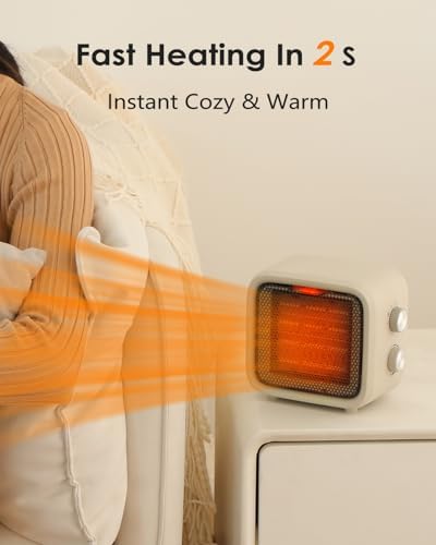 Csakri 1500W Ceramic Space Heater with Thermostat and Cool Fan Mode