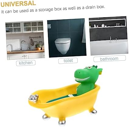 Luxshiny Cartoon Dinosaur Soap Box Drain Holder