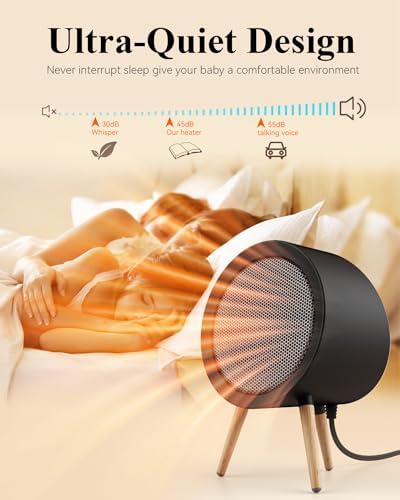 Gaiatop Electric Desk Heater with 4X Safety 2s PTC Heating Black