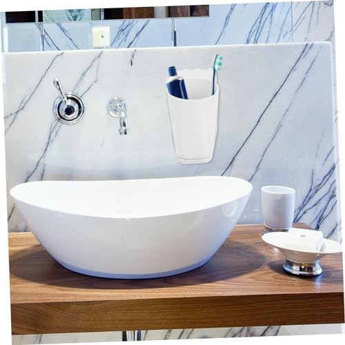 Cabilock Wall Mounted Toothbrush Cup Holder Set for Space Saving Bathroom Organization