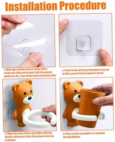 Kids Cartoon Fox Toothbrush Holder Wall Mount
