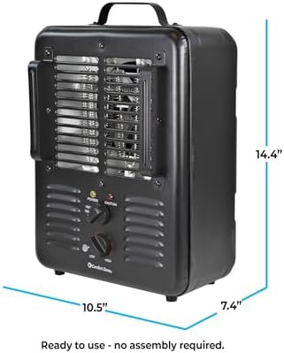 Comfort Zone 1500W Electric Space Heater with Thermostat and Safety Features 1