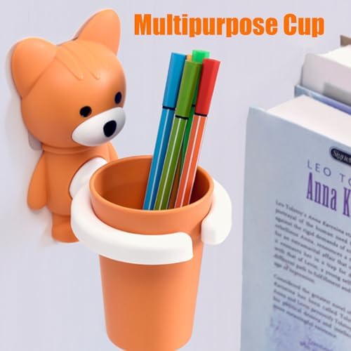 Kids Cartoon Fox Toothbrush Holder Wall Mount