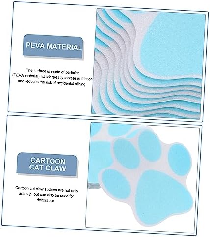 Garneck 10pcs Blue Paw Print Non-Slip Bathtub Stickers