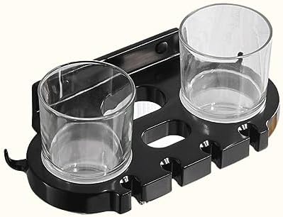 Cabilock Aluminum Toothbrush Rack with 2 Cups Easy Install