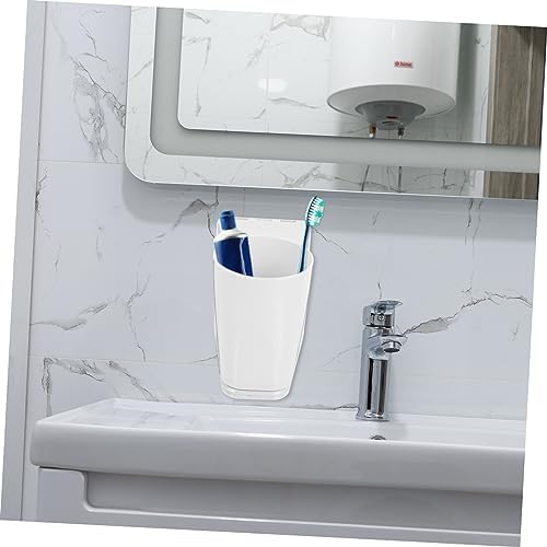 Cabilock Wall Mounted Toothbrush Cup Holder Set for Space Saving Bathroom Organization