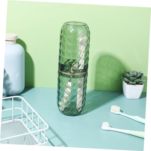 GALPADA Travel Toothbrush Holder and Mouthwash Tumbler Set