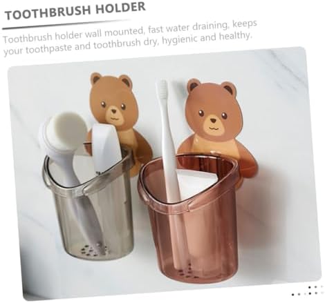Amosfun Cartoon Toothbrush Holder 2Pcs