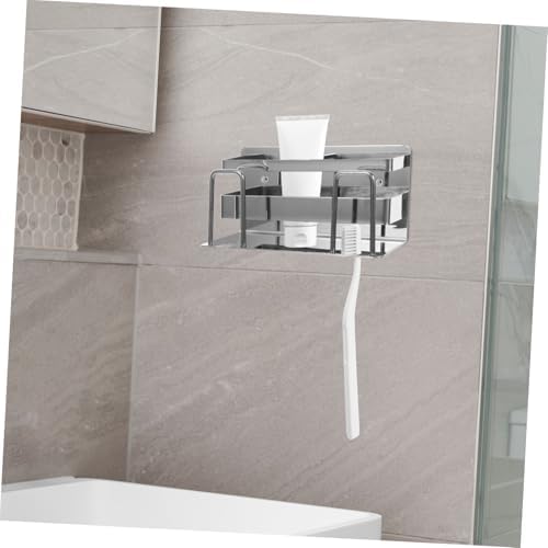 FOYTOKI Stainless Steel Toothbrush Holder Wall Mount Organizer