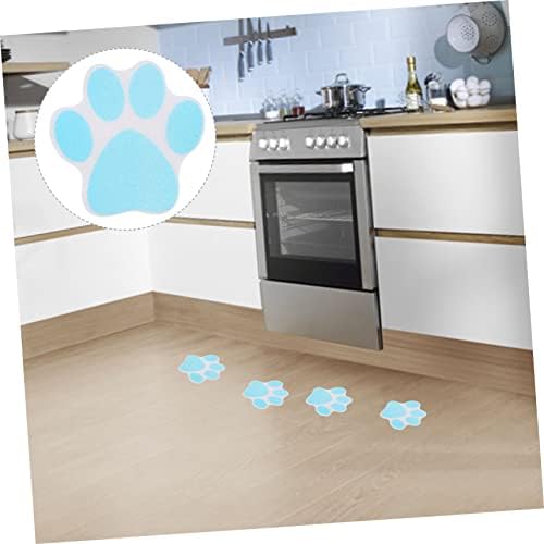 Garneck 10pcs Blue Paw Print Non-Slip Bathtub Stickers