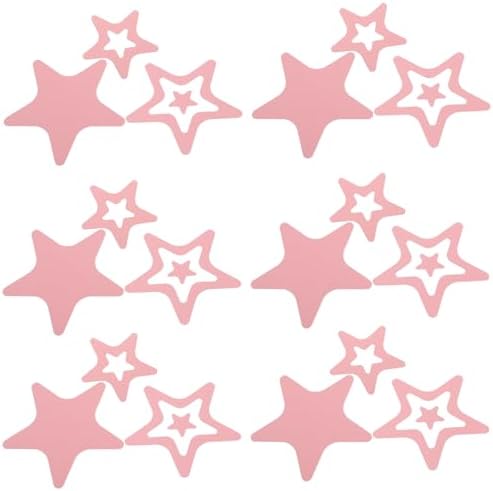 LUOZZY 12PCS Non-Slip Bathtub Stickers with Star Design - Pink