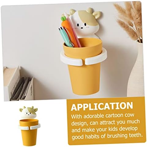 Cartoon Cow Toothbrush Holder with Gargle Cup
