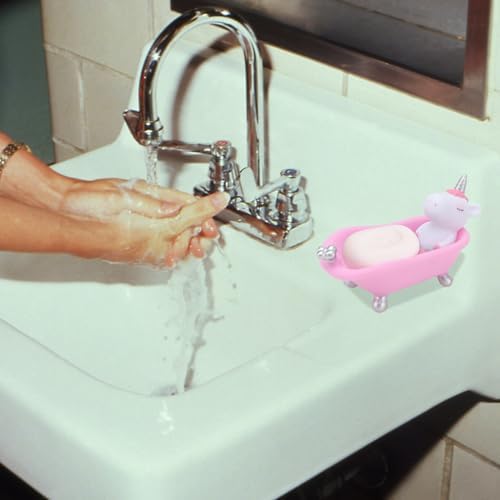PRETYZOOM Funny Unicorn Soap Dish for Bathroom