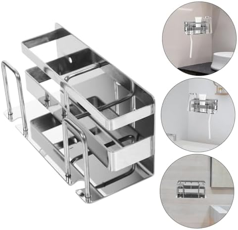 LIFKOME Wall-Mounted Toothbrush Rack Stainless Steel Modern Bathroom Holder