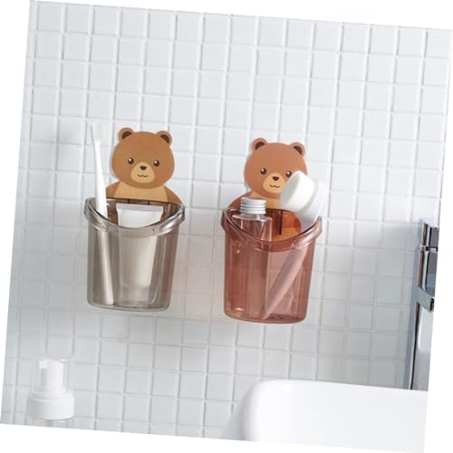 HEALLILY Wall Toothbrush Holder with Cartoon Design