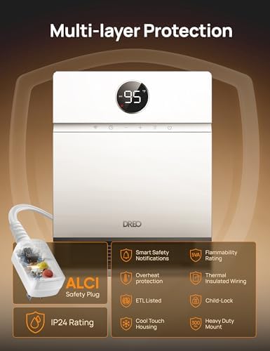 Dreo Smart Wall Heater with ALCI Plug and Alexa Compatibility