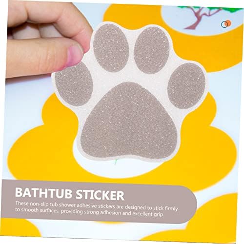 FONDOTIN Non-Slip Shower Floor Stickers 10pcs Paw Decals 1