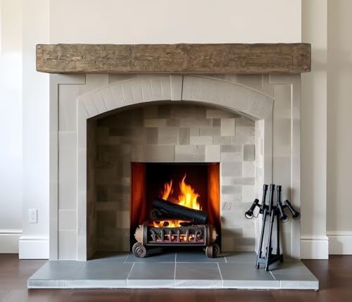 JH Yoder Timbers 6x8x60 Inch Solid Rustic Fireplace Mantel