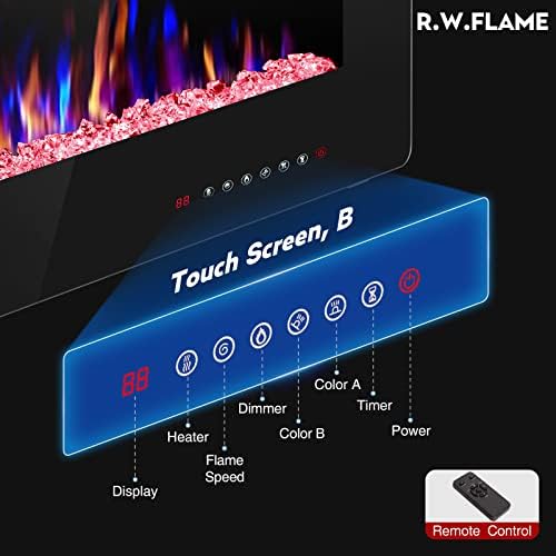 RWFLAME 50 Inch Electric Fireplace with Touch Screen and Remote