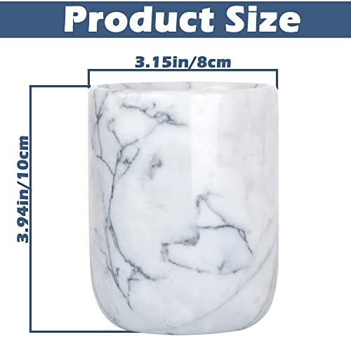 Handmade Marble Toothbrush Holder - White