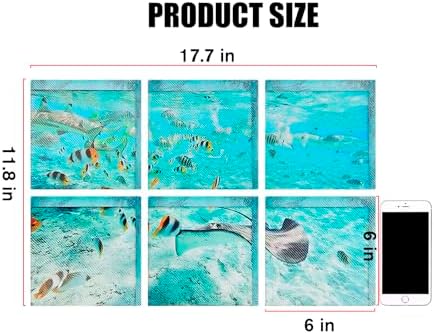 ChezMax Non-Slip Bath Treads Stickers Blue Waves Pattern